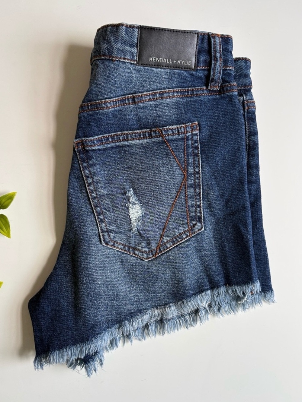 NWT kendall & kylie dark blue frayed hem shorts